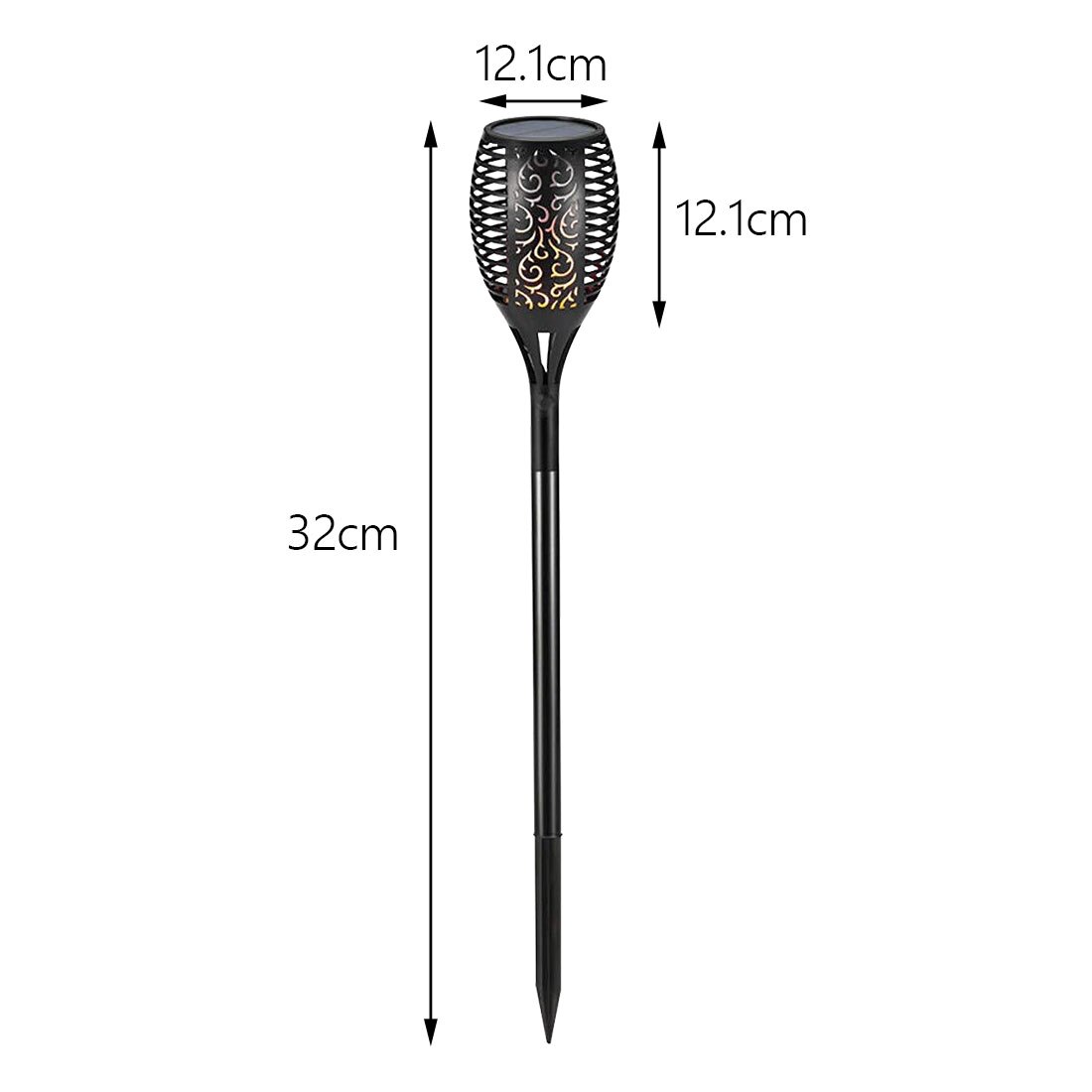96 LED Solar- Flamme Licht Lampe Flackern Wasserdicht Garten Dekoration Landschaft Rasen Lampe Außen Scheinwerfer Pfad Beleuchtung Taschenlampe: 1pc
