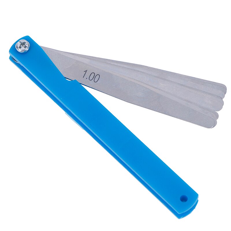 1 Juego de calibrador de láminas métricas, 17 hojas, 0,02-1,00mm, herramientas de medición, calibradores de espesores de relleno de huecos de espesor plegable de acero inoxidable