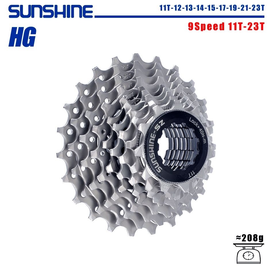 SUNSHINE Road Bike Cassette 8/9/10/11/12 Speed 23/25/28/32/34/36T k7 Cassette 8V 9V 10V 11V 12V for SHIMANO HG: green