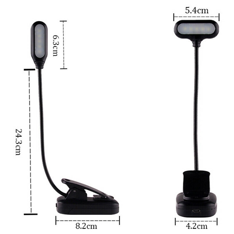 Led Adjustable Clip On Lamp Light USB Charging Eye Protection Desk Lamp Reading Light CLH@8