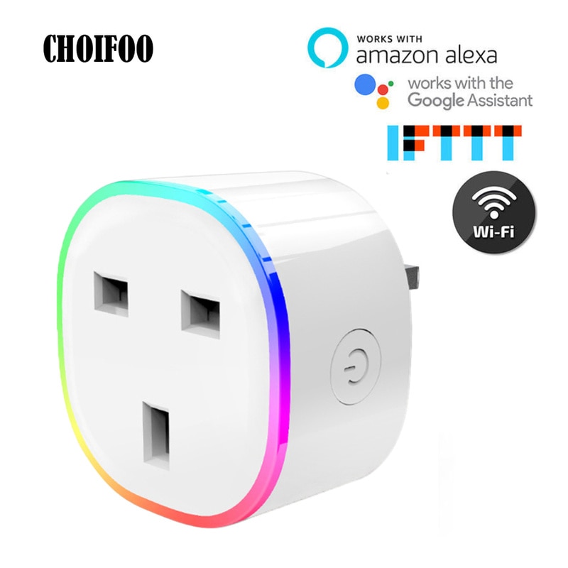 Smart Plug UK - Works with Alexa & Google Home - WiFi Remote Control - 10A 220V 600W - Overload Protection