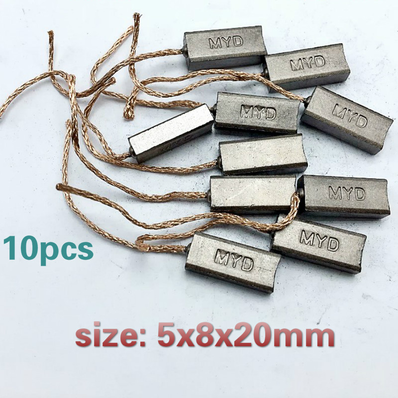 10 stk 5 x 7 x 20mm 5 x 8 x 20mm bilgenerator børste børsteregulator bak utløpsledning: 5 x 8 x 20mm