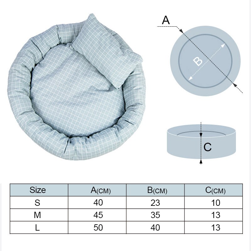 BBmf Winter Warm Cat Bed House Pet Cat Lounger Sofa Egg Tart Shaped House PP Cotton Cat Bed Soft Plush Cat Mats Big Basket: Blue plaid / M