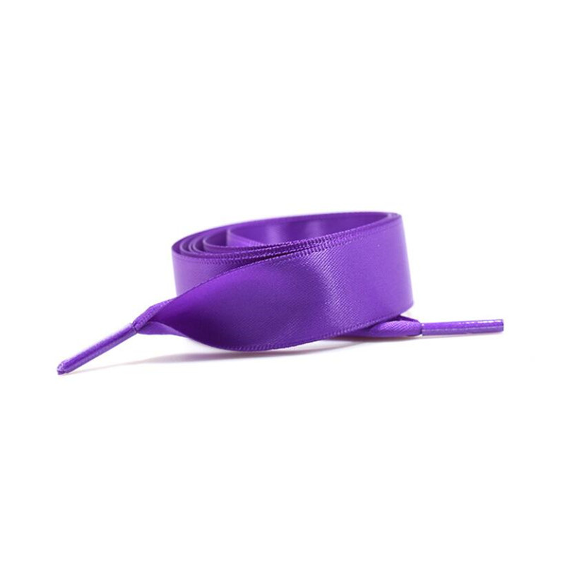 Lacci delle scarpe in raso di seta tinta unita larghezza 2 CM lacci per scarpe a nastro piatto stivali scarpe da ginnastica da donna stringhe lunghezza 120cm: Viola