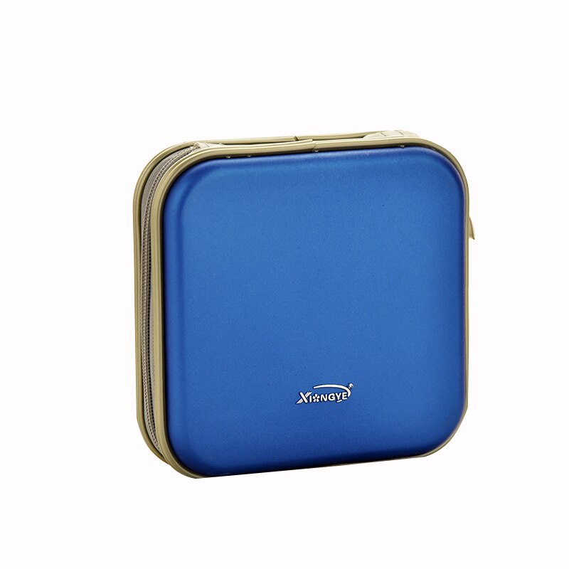 Estuche portátil de 40 discos de capacidad para DVD, bolsa de almacenamiento de CD para coche, mini bolsa de CD cuadrada de tela, caja de almacenamiento de disco de plástico para DVD: Azul