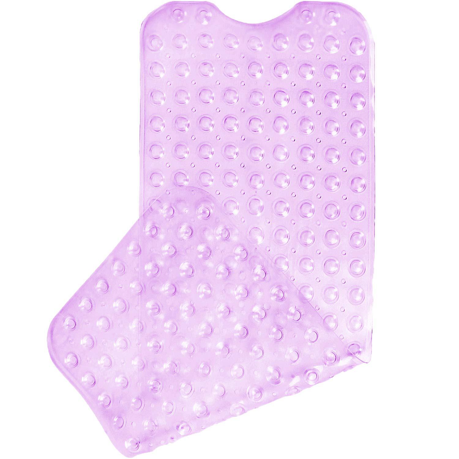 40*100cm Mat Bathtub Bath Mat PVC Large Bathtub Safety Shower Non-slip Bath Mats With Suction Cups Floor Mat: Transparent purple