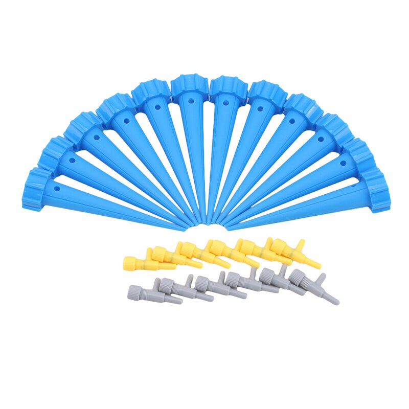 12PCS Automatic Adjustable Flow Watering Device Switch Control Valve Drip Irrigation Automatic Watering Spikes Irrigation: blue