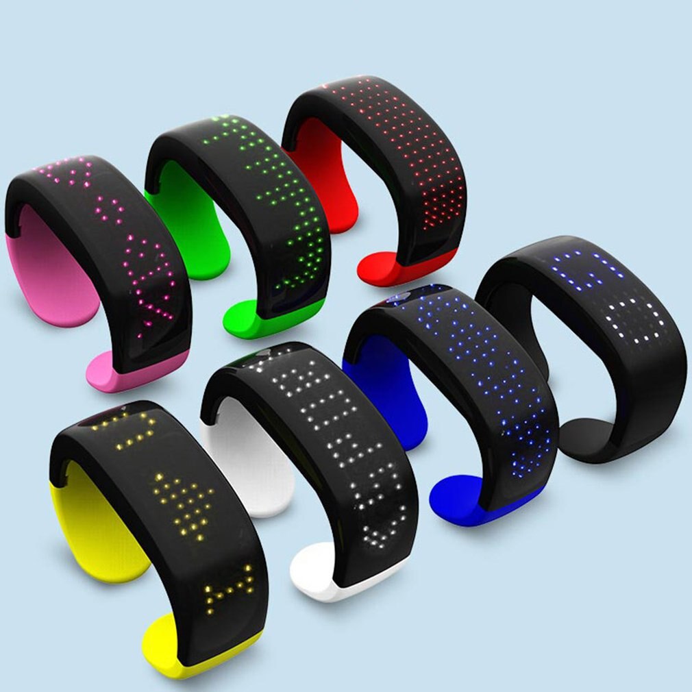 Nuovo Puntelli Colorato Schermo A portato Dinamica Braccialetto di Incandescenza di Notte Corsa e jogging festa concerto Puntelli Braccialetto di ABS + PC + TPU