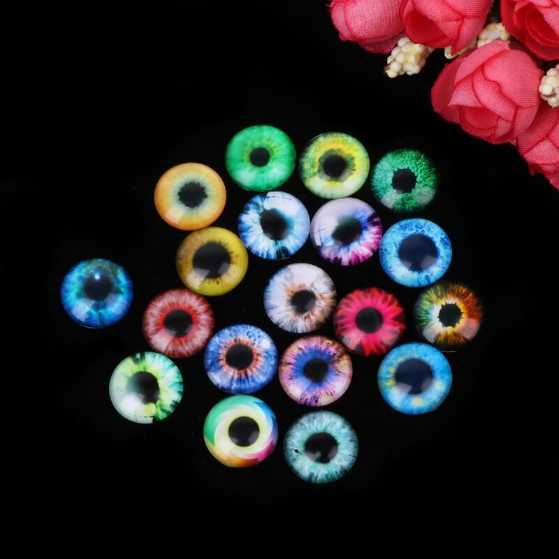 10/16/20mm l9cd de 20 yeux de poupée en verre, accessoires de bijoux artisanaux pour bricolage