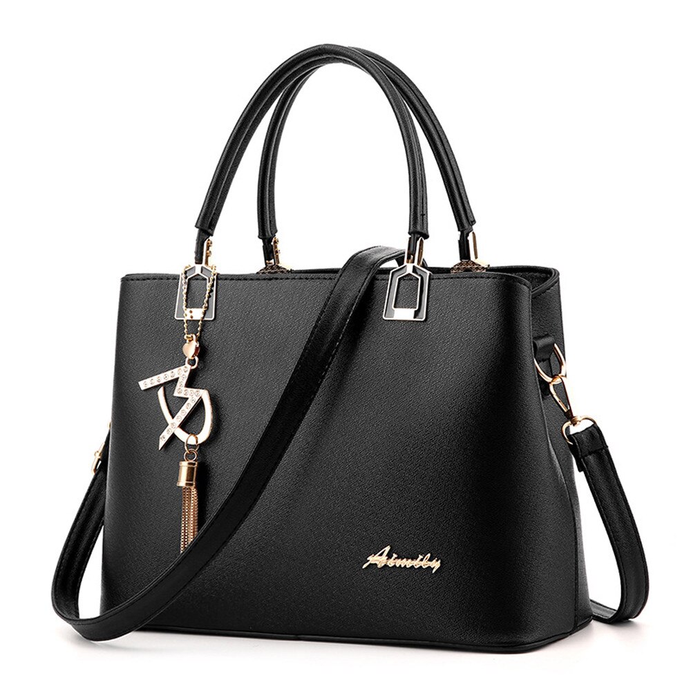 Aelicy luxury Women Leather Totes Bags Handbags Women Famous Brands Big Shoulder Bag Female Vintage Satchel Bag Bolsa Feminina: Black