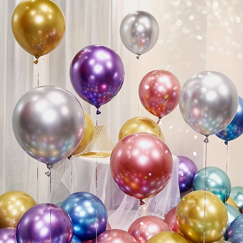 10/30/50 Uds. Globos metálicos de varios colores, globos de látex cromado de 10 pulgadas para decoración de de cumpleaños, boda, Baby Shower