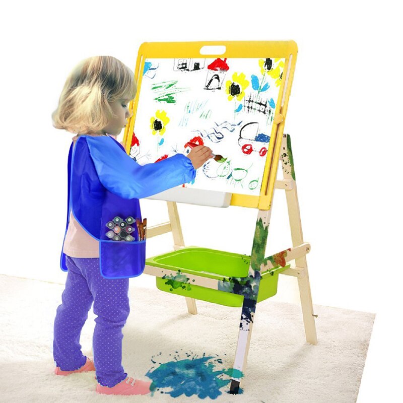 Waterproof Baby Girl Boy Long Sleeve Bibs Toddler Infant Burp Cloth Feeding Child Drawing And Painting Apron 5-8 Years