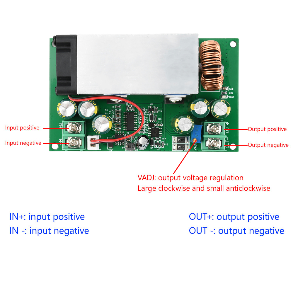 600W High-power DC Verstelbare Step-down Module 12V-75V naar 5V 19V 21V 24V 48V Buck Converter Supply Module Regulator