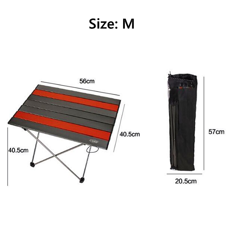 Outdoor Portable Folding Table Ultralight Aluminum Alloy Folding Camping BBQ Picnic Table: M