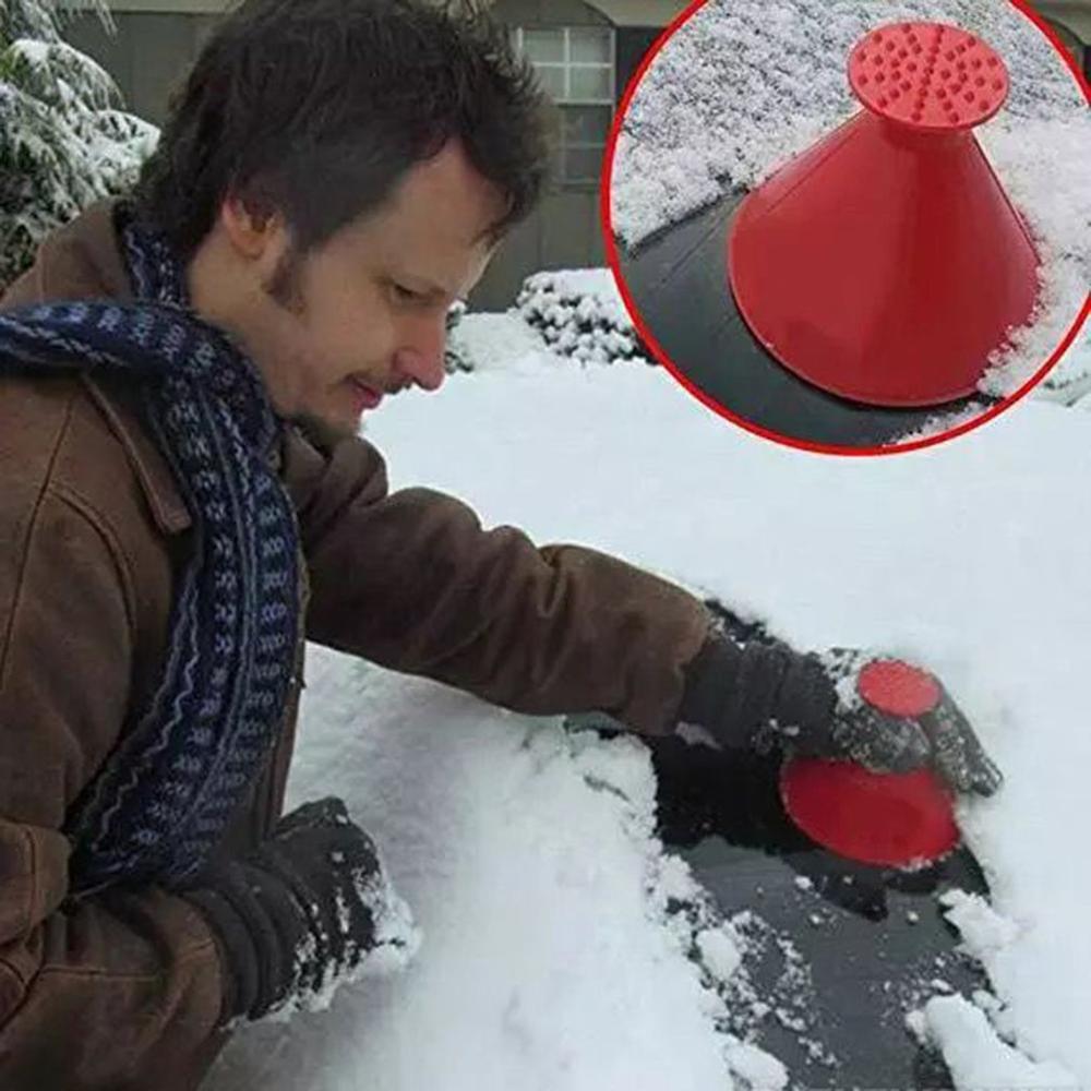 Round Ice Scraper Car Windshield Snow Scraper Funnel Ice Scraper Remove Windshield Snow for Winter Big Horn Shape
