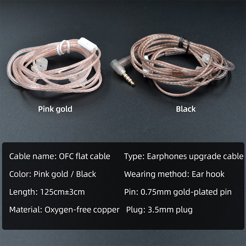 KZ ZST ZSN ZS10 pro ZS3 ZS6 AS16 AS12 ZSN Pro Headphones With Micrphone Cable 2 Pin Upgrade Cable Earphone Wire With MIC