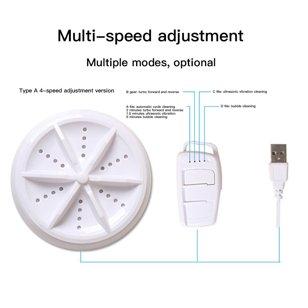 Foldable Mini Washing Machine Rotating Ultrasonic Turbines Washer USB Charging Household cleaning tools Arrivals