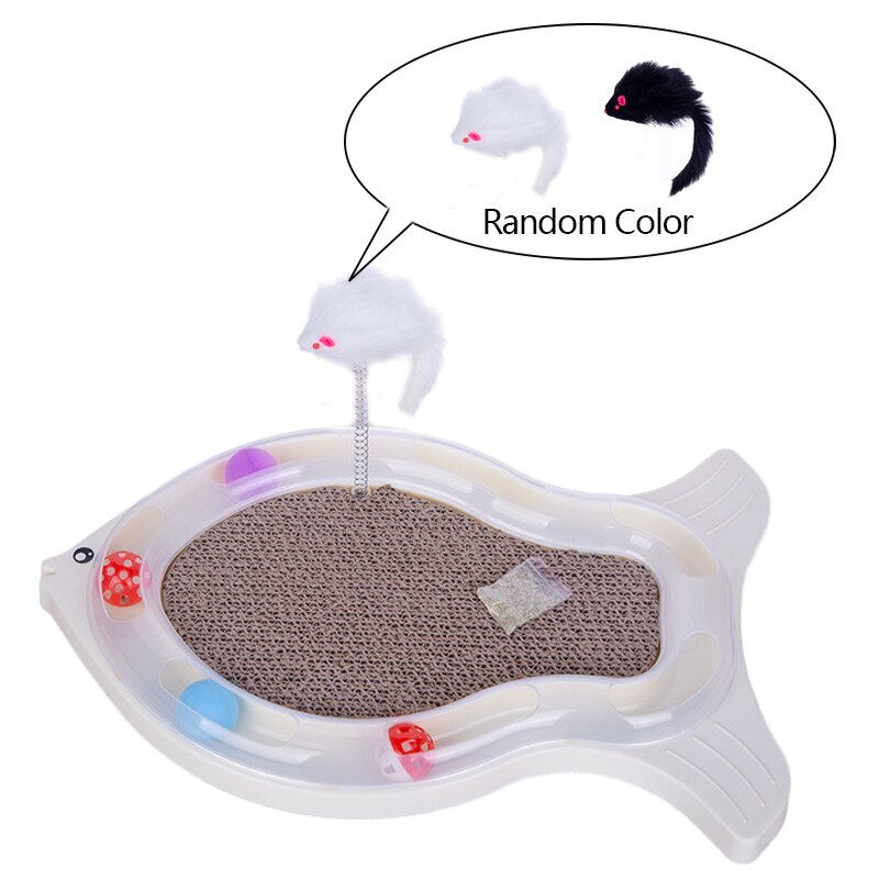 Cat Toy Fish-shaped Cat Scratch Board Spring Rat Colorful Rolling Ball Cat Paradise Liberation Cat Nature Reduce Cat loneliness