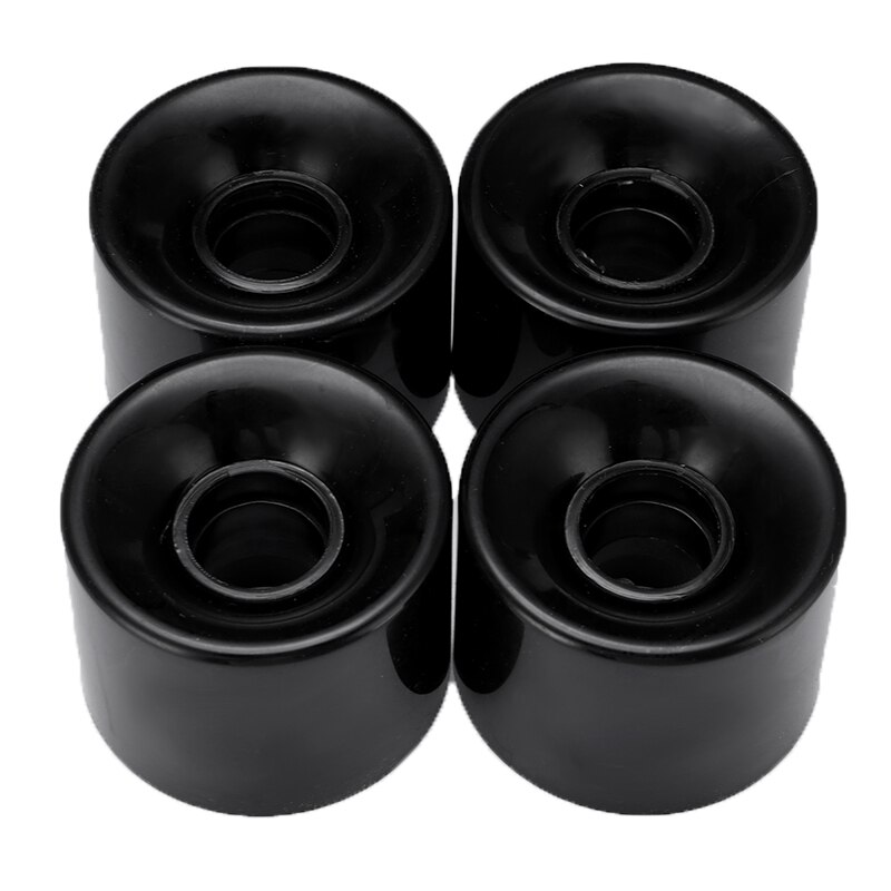 Pu Skateboard Wielen 60Mm X 45Mm Road Skate Pro Speed Up 4Pcs Wielen Skateboard Onderdelen Accessoires Voor gronden Asfalt Road: Black