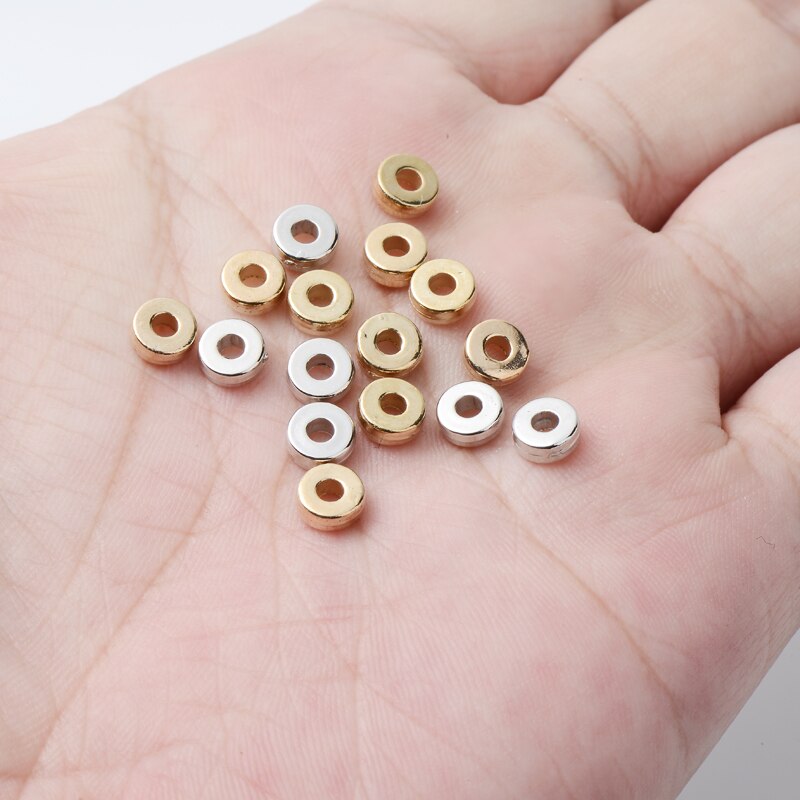 50Pcs 5mm Gold Rhodium Closed Loop Rings Supplies CCB Plastic Jump Ring Single for Jewelry Findings Connector Accessories DIY