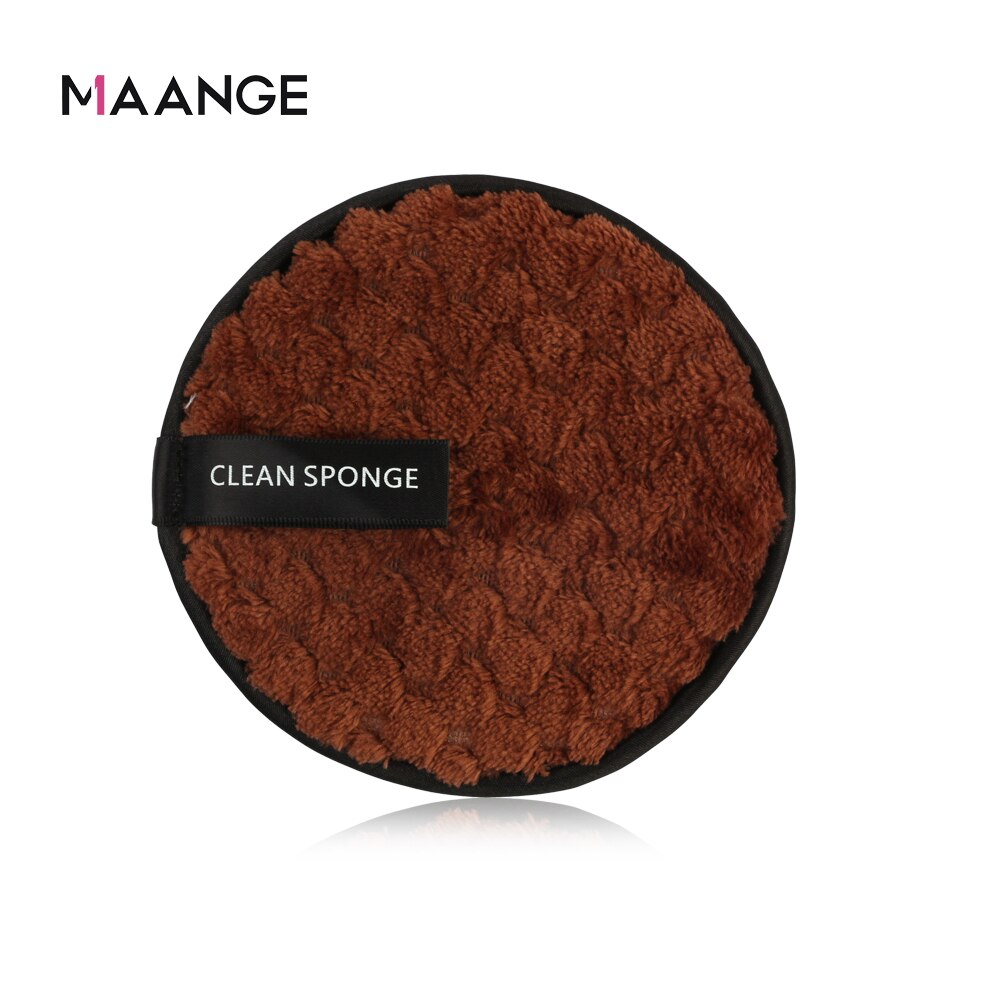 Chiffon démaquillant pour visage en peluche et microfibre, serviette nettoyante pour poudre de maquillage, tampons bouffée,: Marron