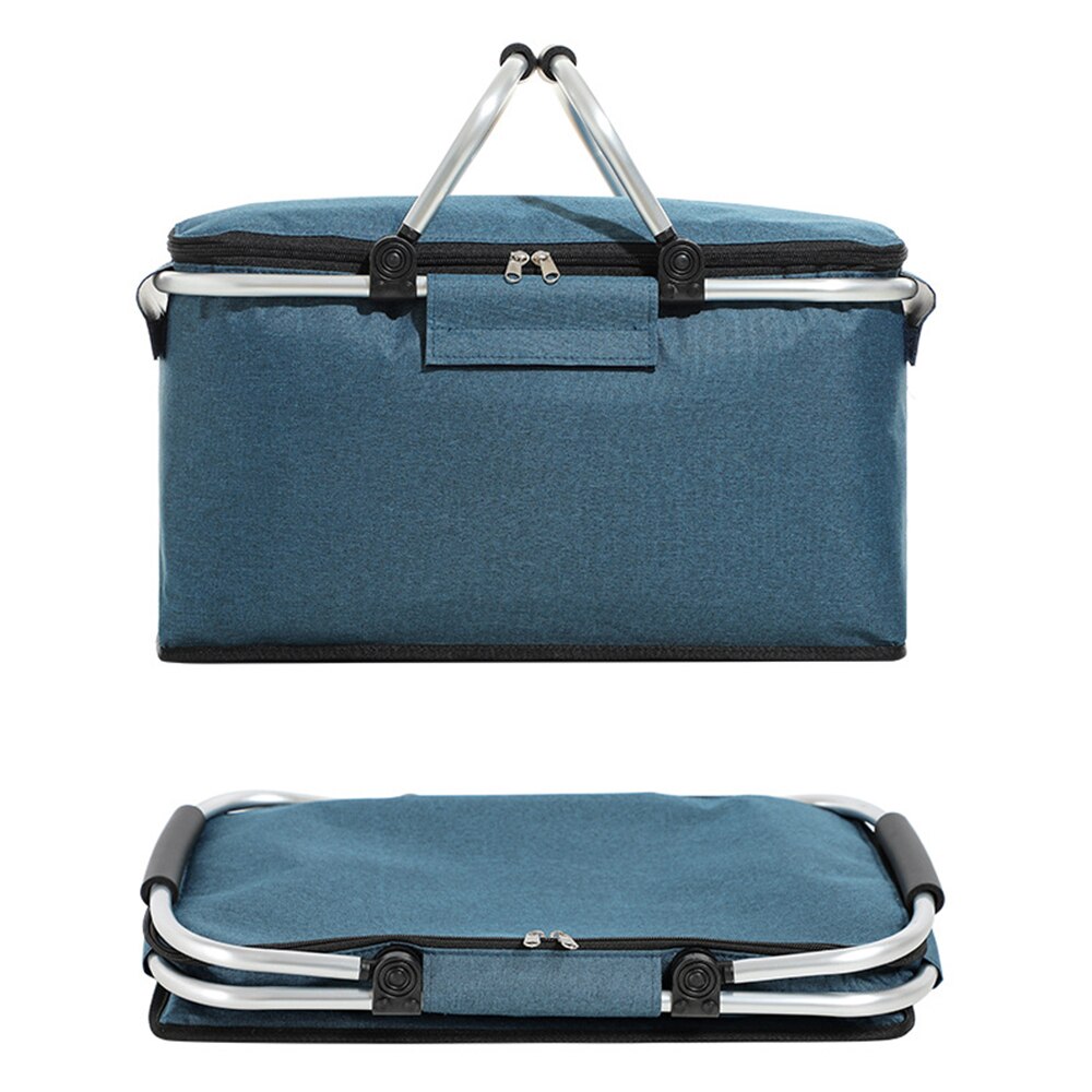 30L Folding Picnic Camping Basket Large Insulated Shopping Cooler Home Storage Hamper Bag Box Outdoor Picnic Organizer X593D