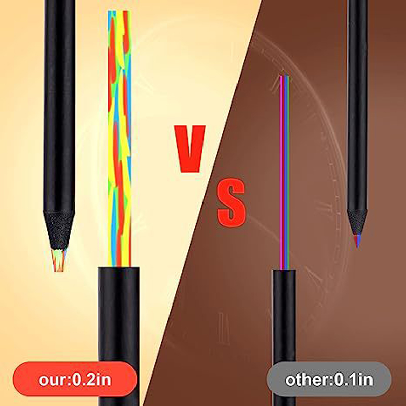 8 stk. regnbueblyanter, fargeblyanter til voksne, , 8 farger flerfargede blyanter til kunstmateriell, tegning, fargelegging, skissering