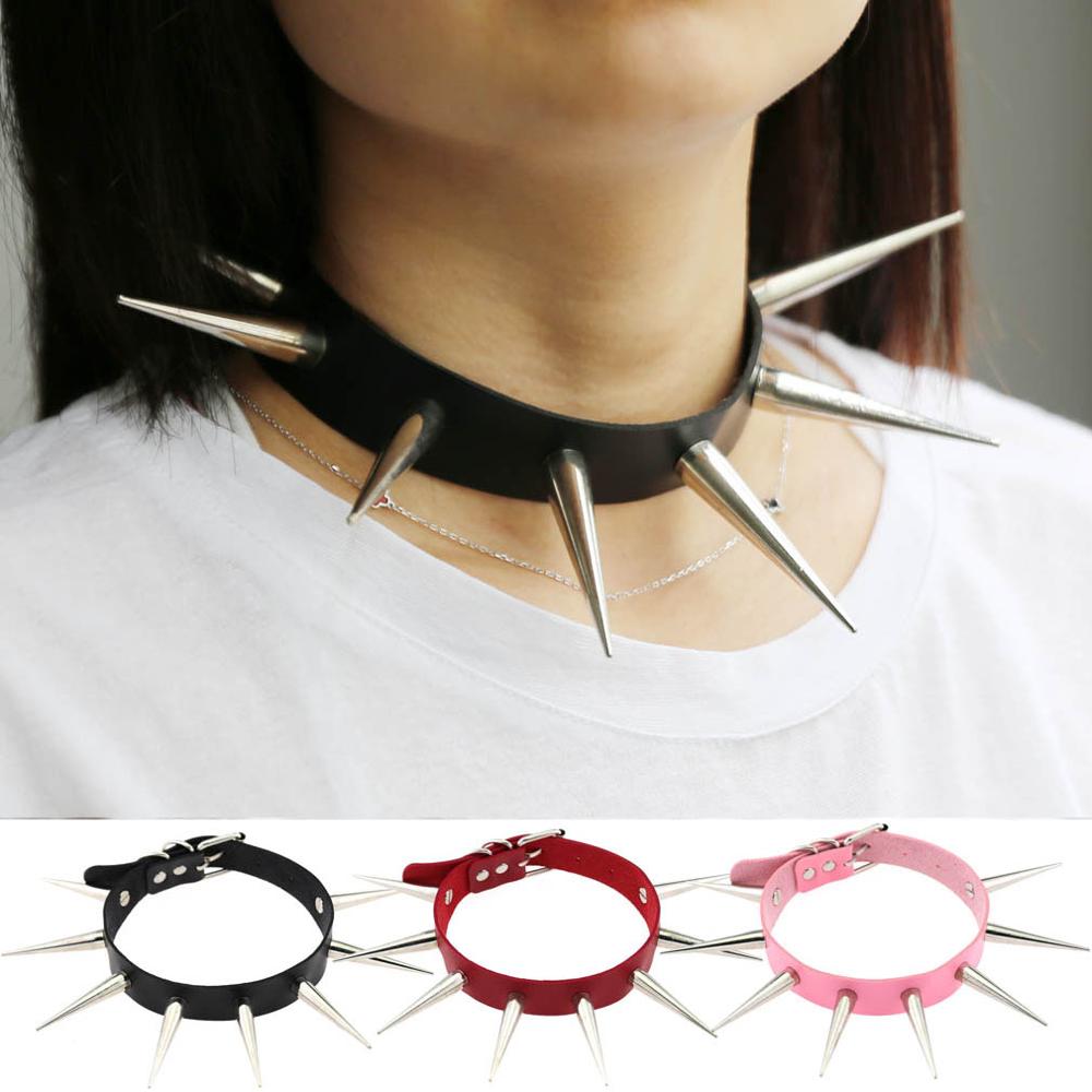 Gothic Versetzt Punk Choker Kragen Mit Lange 5,5 cm Spikes Nieten Handgemachte Chocker Halskette Goth Schmuck