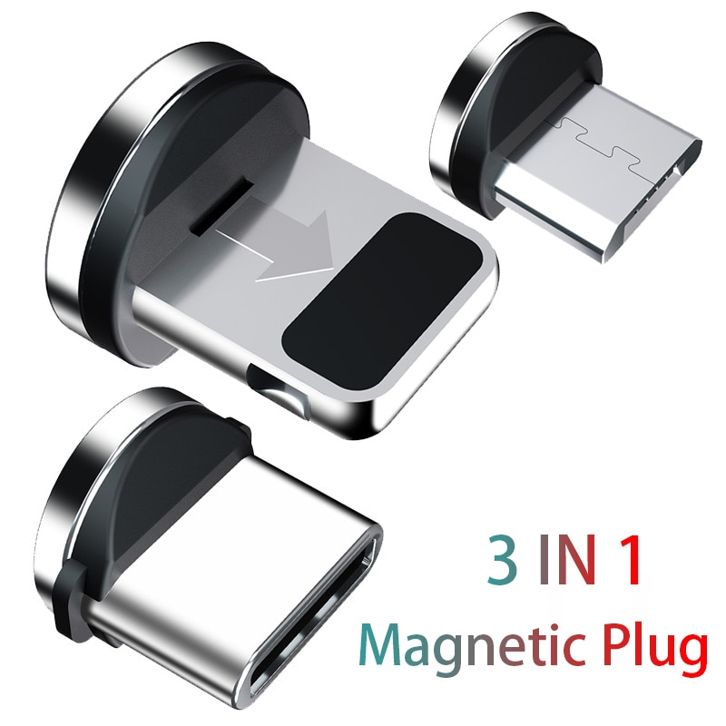 Ronde Magnetische Kabel Plug Type C Micro Usb C 8 Pin Stekkers Snelle Opladen Adapter Telefoon Microusb Type-C magneet Lader Stof Plug