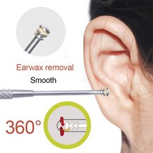 Double-Ended Ear Wax Remover Rvs Oor Pick Schoonmaken Lepel Oor Clean Tool