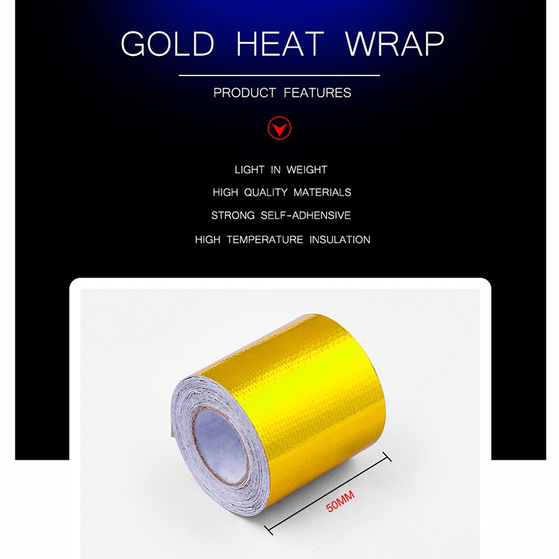 Reflect A Gold Thermal Tape Air Intake Heat Insulation Shield Wrap Reflective Heat Barrier Self Adhesive Engine
