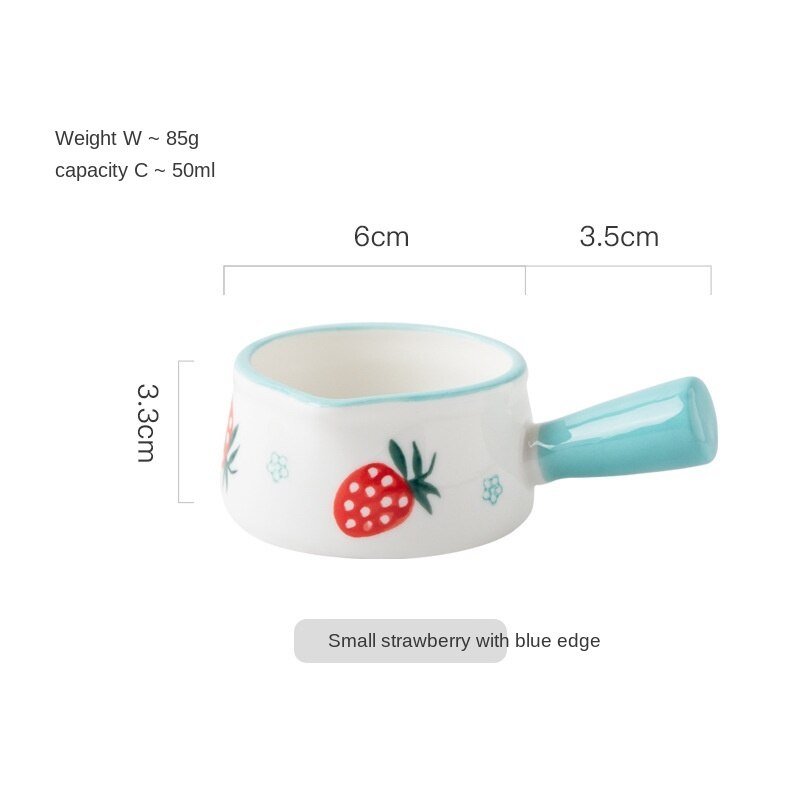 2PCS Cute Hand-painted Ceramic Small Dish Seasoning Gravy Boats Tableware Seasoning Dish Mini Milk Pan Coffee Pot LB460: color2