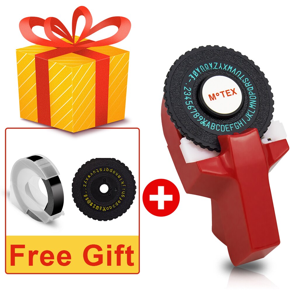 3PK 9mm 3D tłoczenie taśma z etykietami dla Motex E101 drukarka do etykiet dla Dymo E-101 instrukcja maszyna do pisania DIY 3D taśma drukarka etykiet maszyna: Red Printer-Gifts