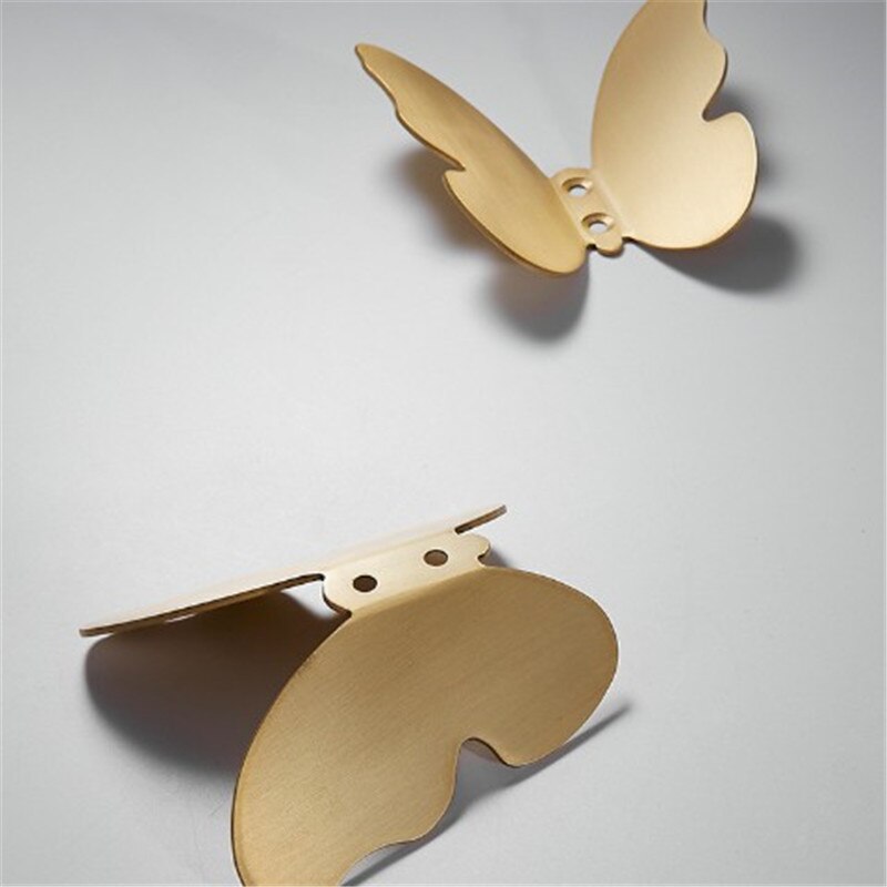 Fjäril mässing dräkt krok dörr väska krokar handdukshängare vägg tyg krokar koppar skåp möbler hårdvara badrumstillbehör