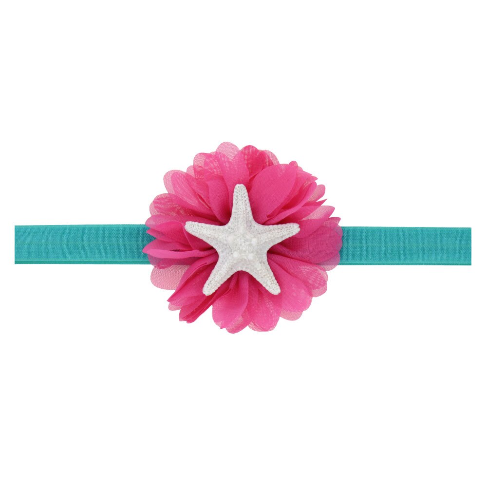 Mermaid sea shell flower elastic headband soft baby mermaid headband, Baby toddler headband, under the sea photo prop HB341S: Hot pink