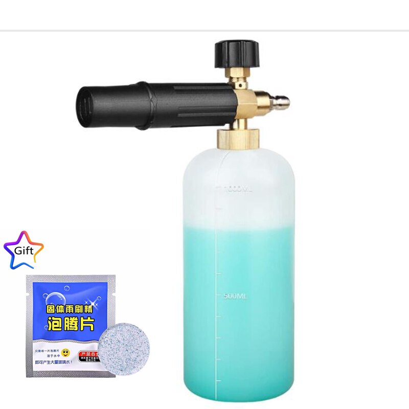 Lanza de espuma de nieve de 1L para Karcher K2 K3 K4 K5 K6 K7, lavadoras a presión para coche, generador de espuma de jabón con boquilla de pulverizador ajustable, GI/4: Naranja