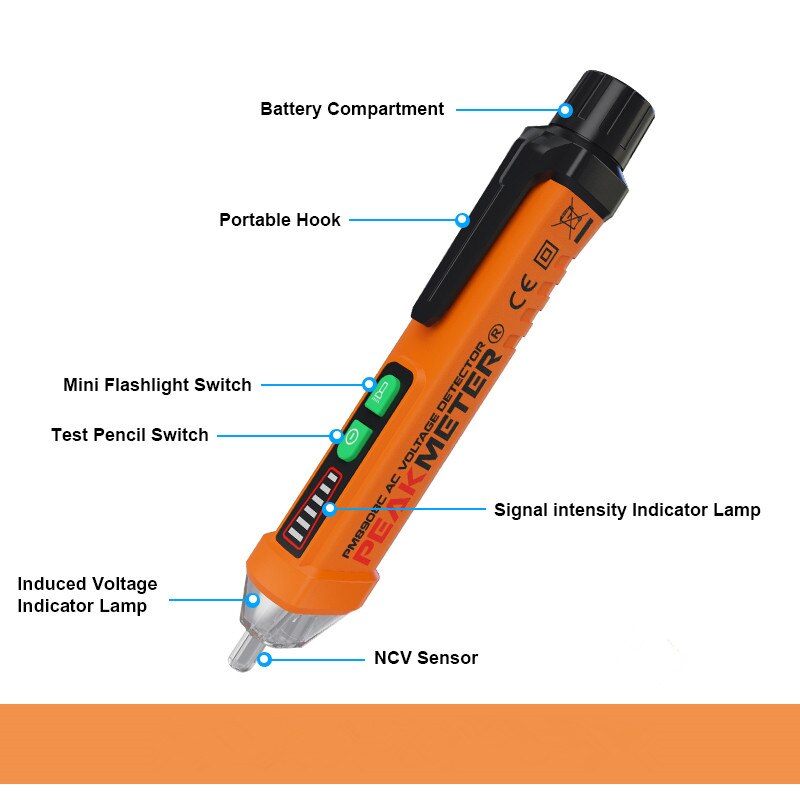 Multifunctional Smart Tester AC Non-contact LED Sound and Light Household High Sensitive Electroscope
