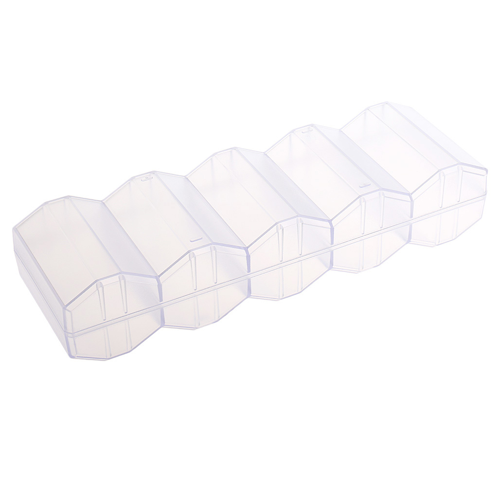 Bandeja portátil para fichas de póker, contenedor transparente con tapa para fiestas, juegos de Casino, 24x8x5cm, 100 unidades