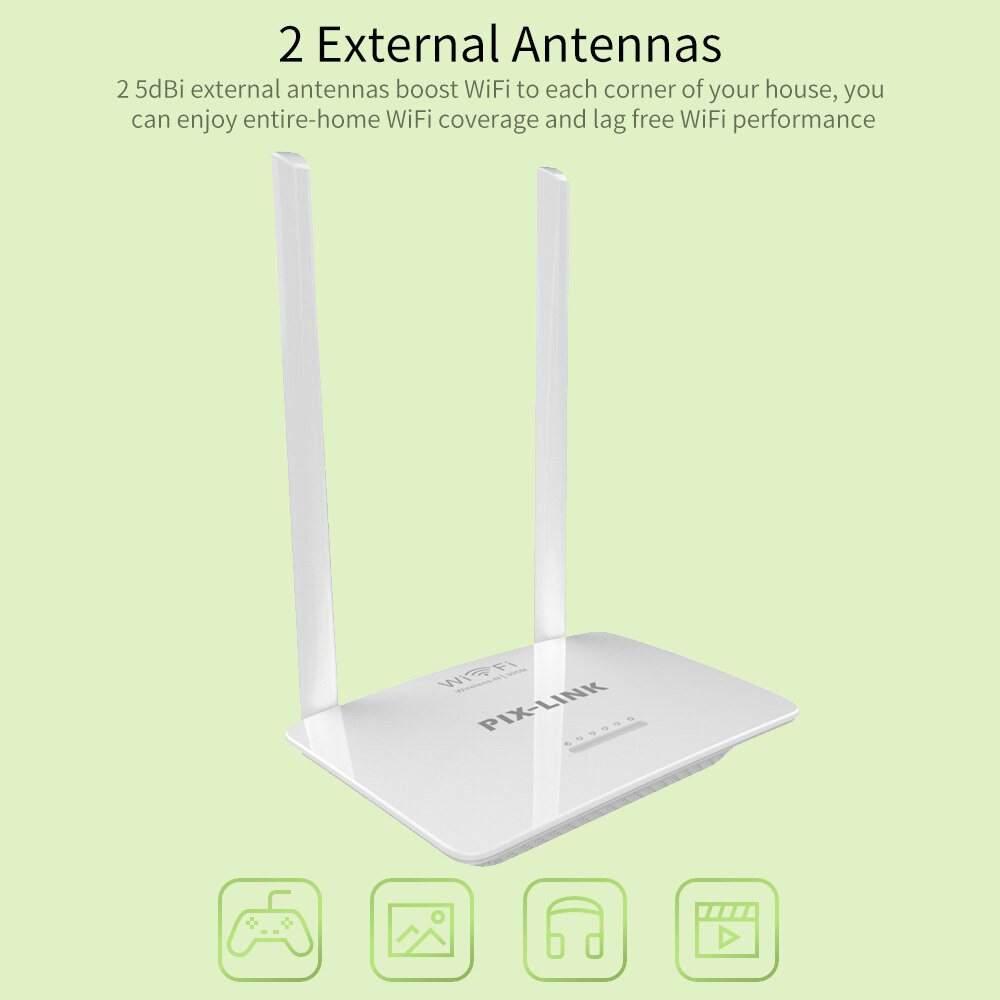 LV-WR07 300Mbps kabellos Router hoch-Geschwindigkeit WiFi Router mit 2 Externe Antennen Einfach installieren Weiß EU/UNS stecker