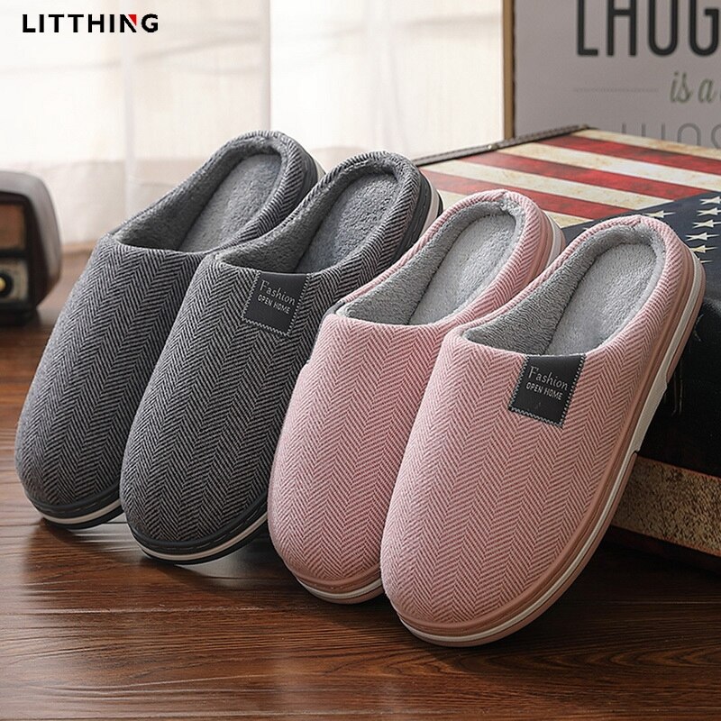 Litthing Vrouwen Winter Warm Bont Slippers Mannen Dames Jongens Meisjes Huis Schoenen Comfort Platte Hak Thuis Indoor Slaapkamer Zapatilla Mujer