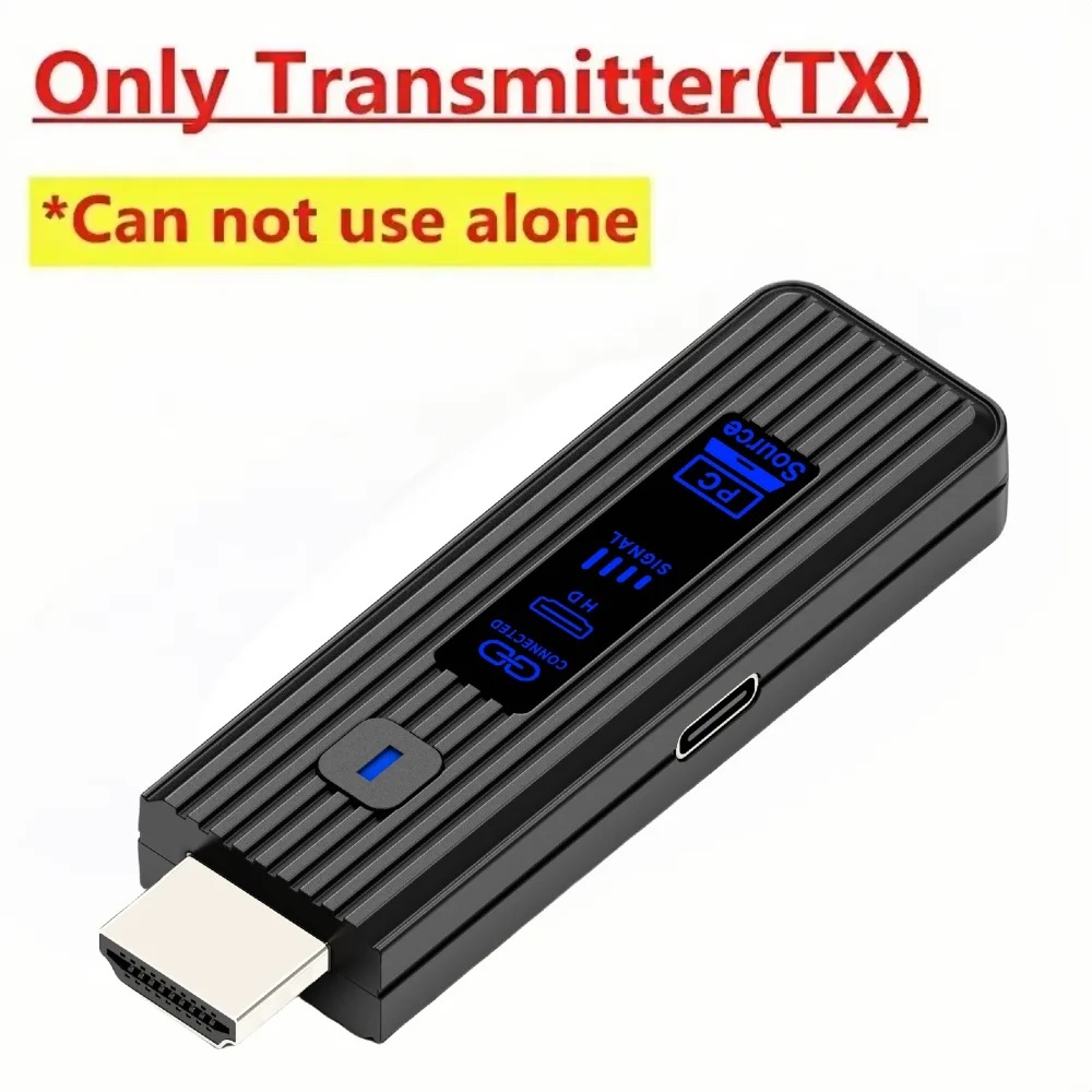 Bezprzewodowy zestaw nadajnika i odbiornika HDMI robić przedłużania wideo, adapter dongle TV Stick robić PC, kamery, laptopa, projektora, monitora, telewizora: BIAŁY