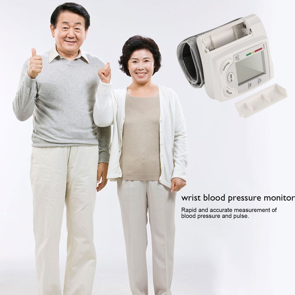 Bloeddrukmeter Automatische Digitale Lcd Display Pols Monitor Heart Beat Rate Pulse Meter Meet Automatische Tonometer