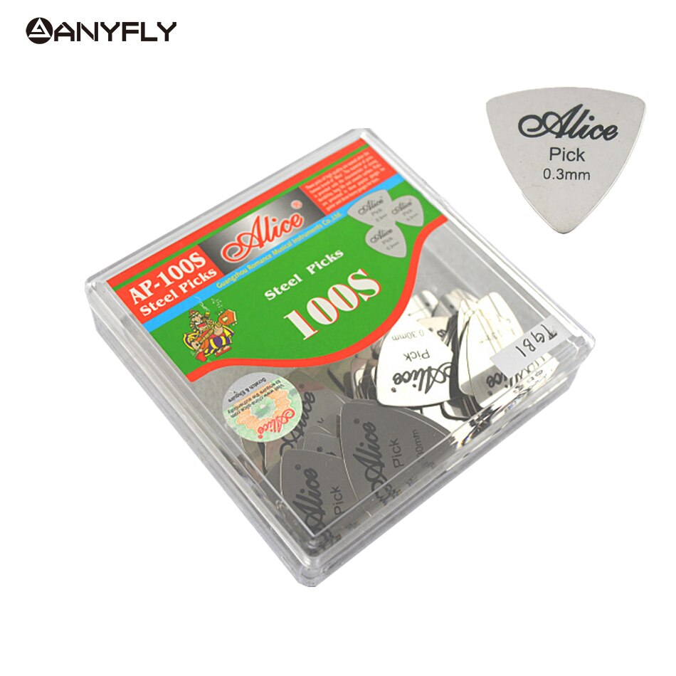 12 stuks Alice Rvs Driehoek Vorm Gitaar Pick Metalen Picks Voor Akoestische Elektrische Gitaar Speed Rock Picks 0.3mm