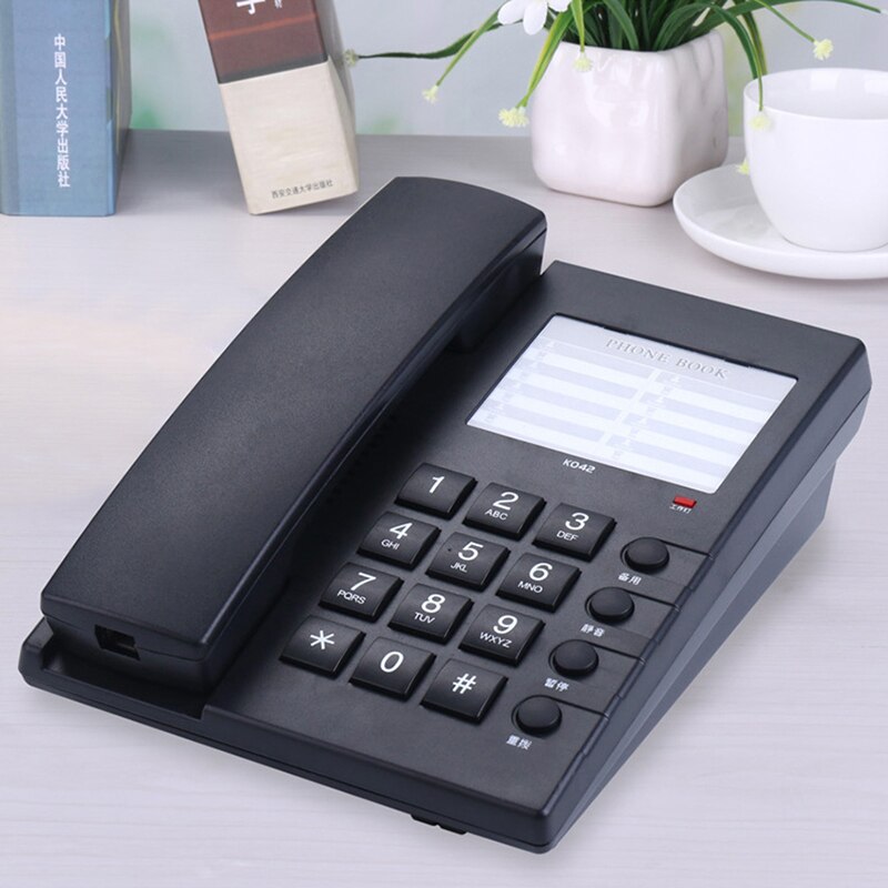 Wall Mountable Corded Telephone Phone with Phone Number Card, Mute, Big Buttons Home Hotel Wired Desktop Phone Office Landline