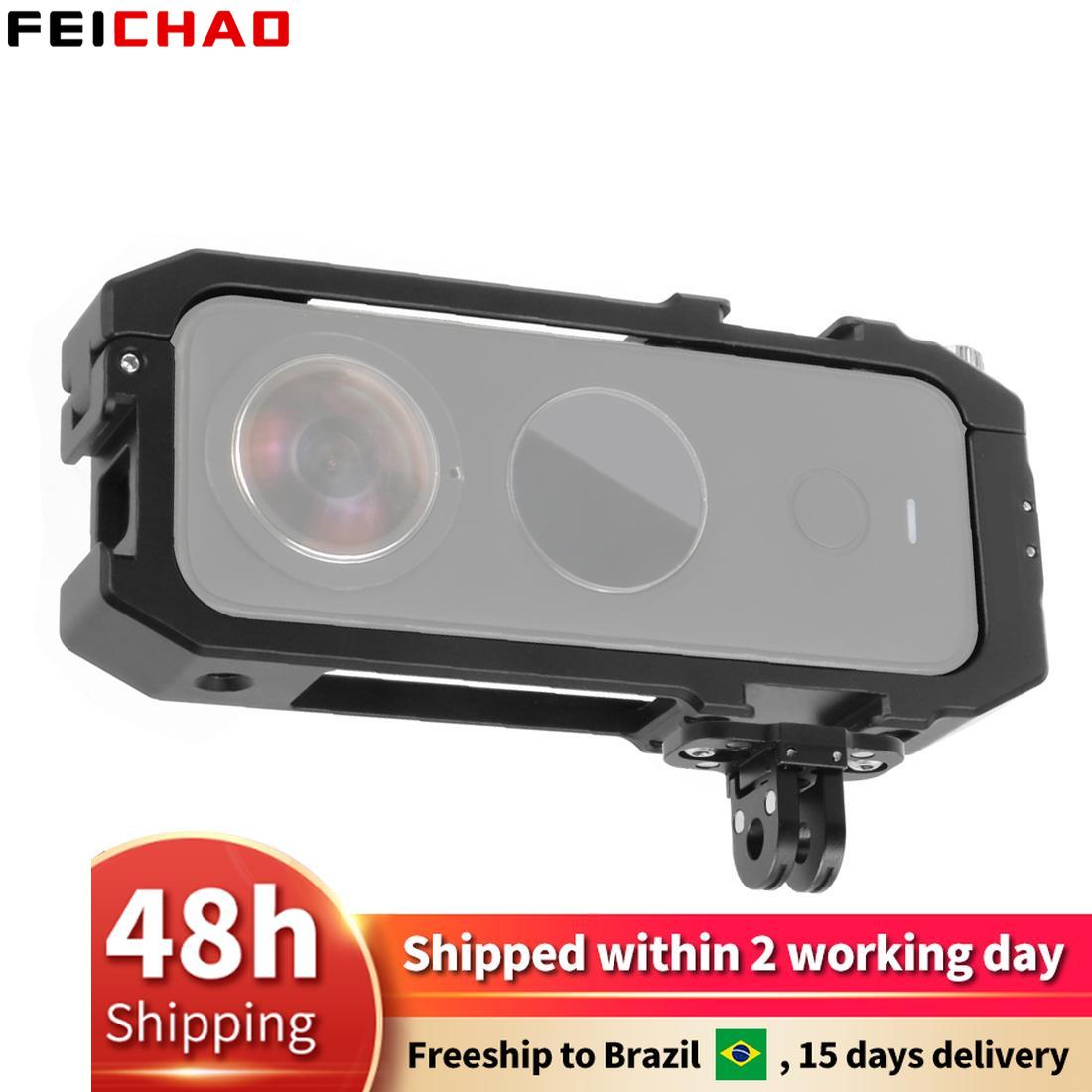 Camera Cage Rig Magnetic Foldable Tripod Adapter for Insta360 ONE X2 Protective Housing Frame 1/4 Cold Shoe Mount for Microphone