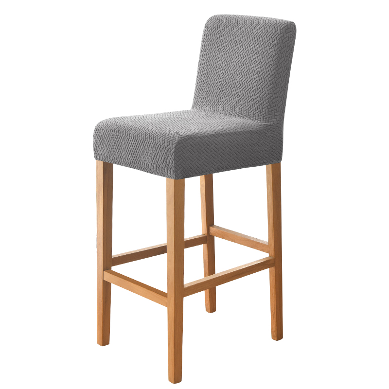 Jacquard Barkruk Stoel Cover Stretch Korte Rug Eetkamerstoel Hoes Spandex Voor Stoelen Thuis Banket Keuken Seat Cover: 04