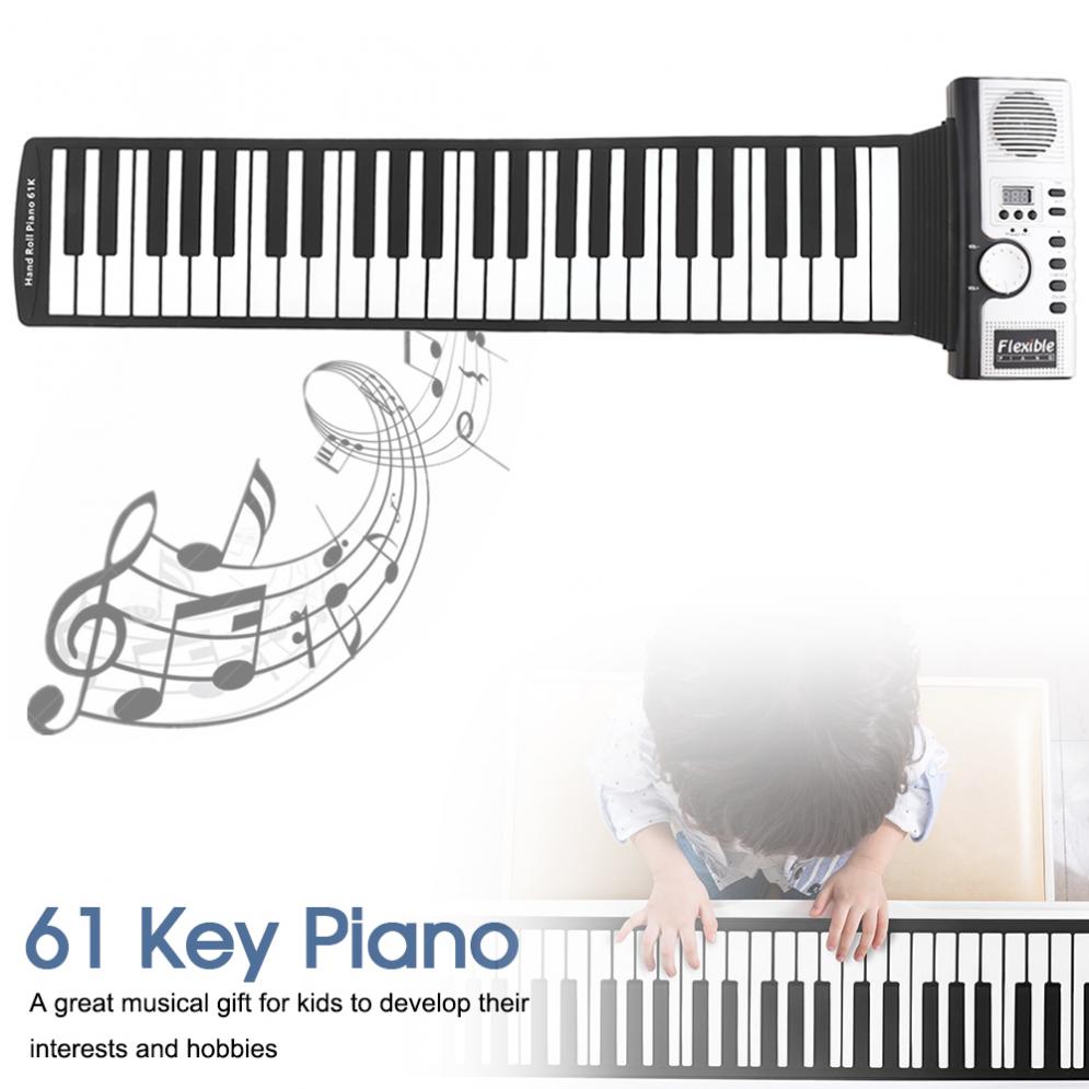 61 Toetsen Elektronische Draagbare Siliconen Flexibele Hand Roll Up Piano Ingebouwde Luidspreker Midi Out Keyboard Orgel Elektronische Orgel