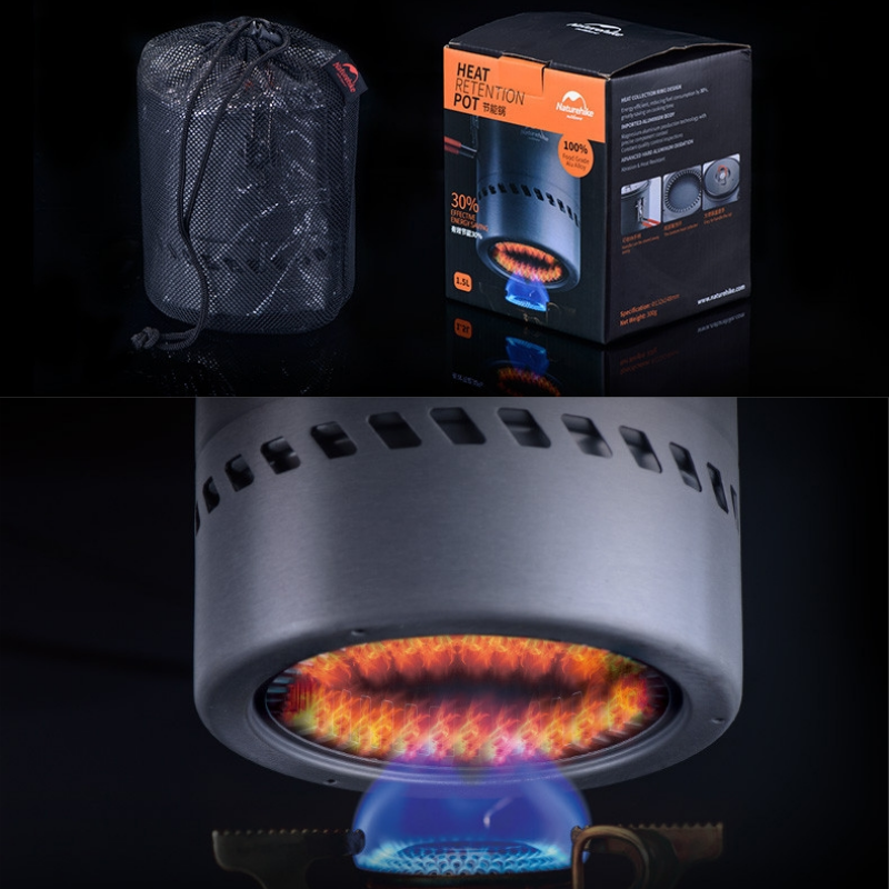 Naturehike Camping Cookware 2-3 Person Nonstick Outdoor Picnic Pot Pan Ultralight Portable Camping Pot Outdoor Folding Cookware