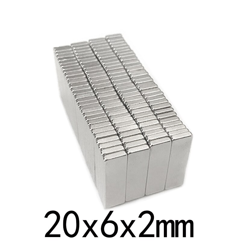 20/30/50pcs 20x6x2mm NdFeB Block Super Strong Magnetic Magnets Permanent Neodymium Magnet 20x6x2mm N35 20*6*2mm