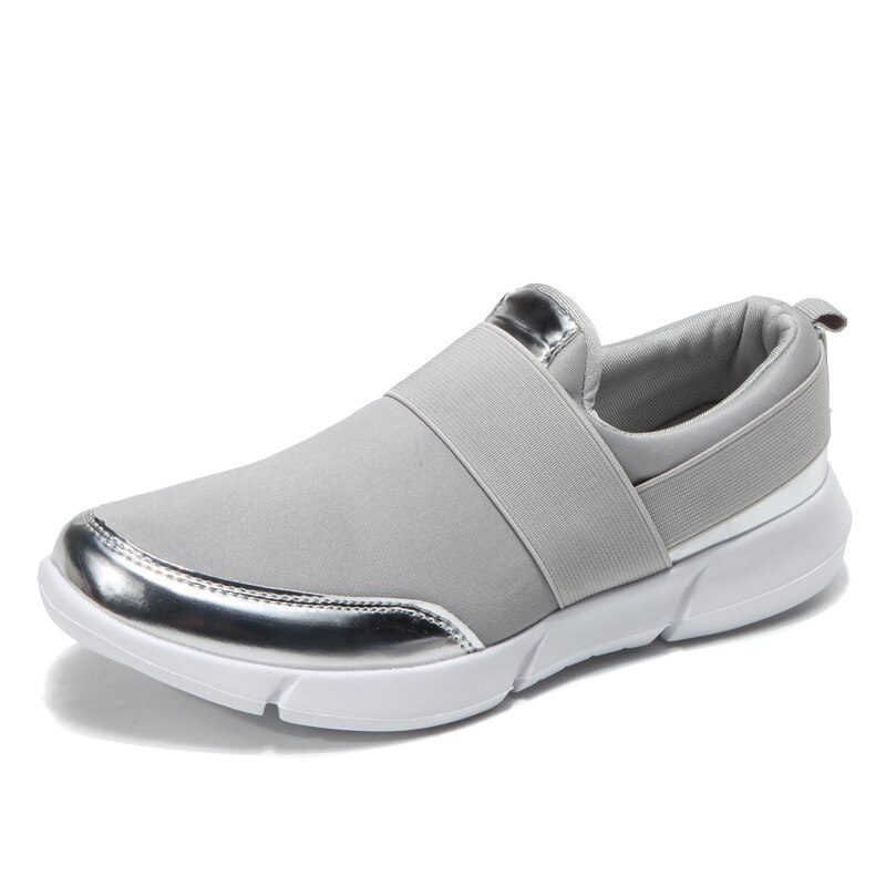 Damyuan Flats Vrouwen Schoenen Casual Ademend Comfortablesneakers Vrouwen Antislip Slijtvaste Loafers Vrouwen: Grey Silver / 4